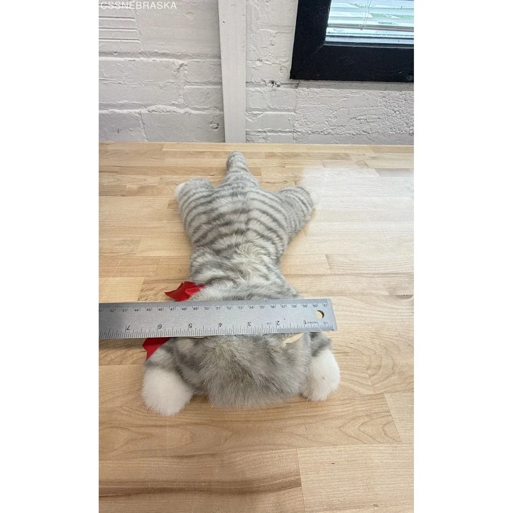 Ty Classic Grey Tabby Cat Plush Silver 22 Inch Stuffed Animal 1999 Vintage